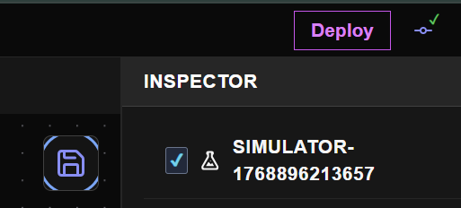Deploy button showing green checkmark, indicating changes are ready to be deployed to make them live.