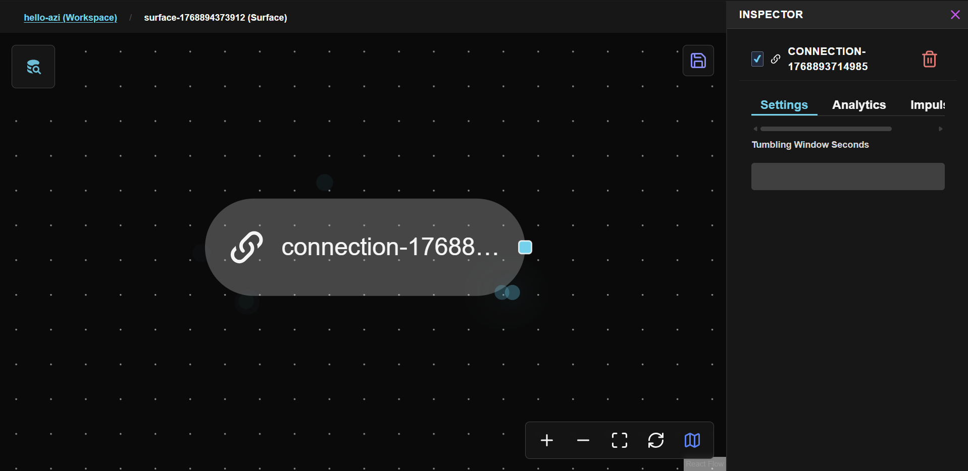 Warm Query node inside the surface, showing the query container ready to be configured with KQL.